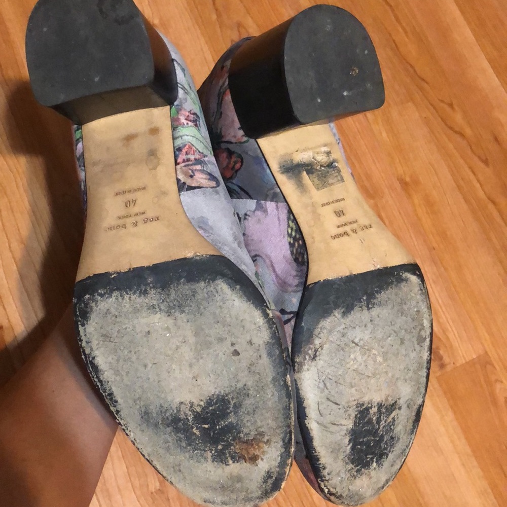 Grey Floral Velvet Drea Booties View 5